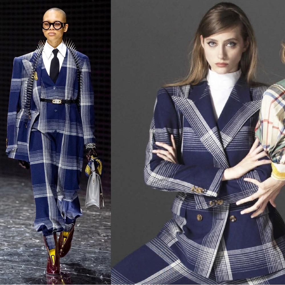 Gucci Nacy Plaid Print Blazer Jacket 2019 Runway Collection Size Large NWT - Picture 1 of 8